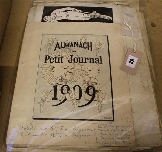 Herouard 1909 Almanach du Petit Journal design & quantity sporting & other illustrations by de Fleurac, Hassell, Bonsague & others